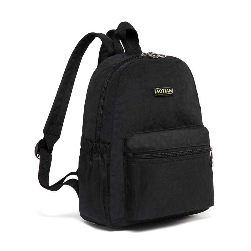 AOTIAN Mini Lightweight 11.8 Inch Backpack Durable Travel Hiking Women and Girls Small Daypack, 7 Liters Black - Image 4